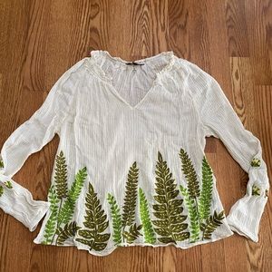Anthropologie ranna gill botanical blouse medium